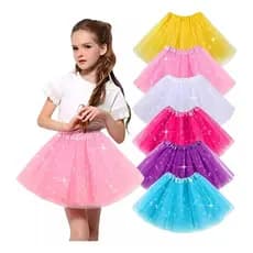 Saia Brilho Tule Infantil Tutu Festa Carnaval 30cm