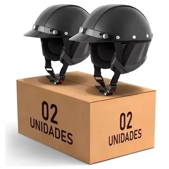 Capacete Coquinho Kit com 2 Custon Preto Par Scotter Patinete Resistente