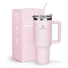 ROMANTIC CROWN Copo Termico de Aço Inoxidável com Tampa de Vedação e Tubo de Aço Inoxidável 600ml/1200ml