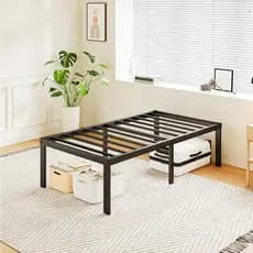 Cama de Solteiro e Casal Estrado de Metal Dobrável, Fácil de Montagem, Ripas de Aço Antiderrapante