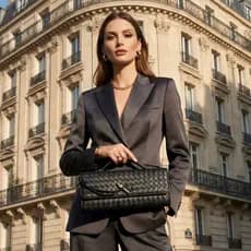 Bolsa Feminina Mão Transversal Ombro Clutch Noite Trançada Couro PU Vegan Festa Balada Casamento Alça Ajustável