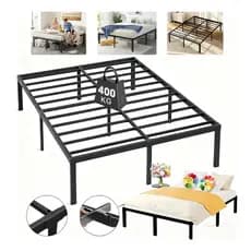 Estrado De Metal Para Cama De Casal /Cama de Solteiro, Fácil De Instalar e Dobrável Com Suportes De Ripas De Aço