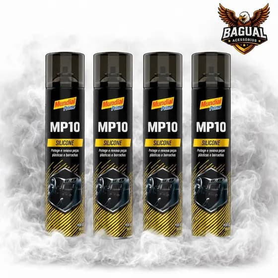SILICONE COM ATÉ 4 SPRAYS MP10 Tutti Frutti 300ml – Revitalizador, Automotivo, Proteção, Brilho Mundial Prime*