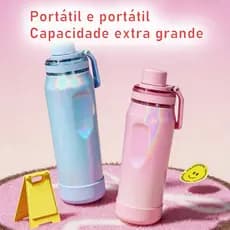 Garrafa Térmica 650ml Aço Inox Unissex Anti-Vazamento Leve para Trabalho Viagem Academia