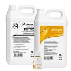 KIT PROFISSIONAL SHAMPOO DETOX + SHAMPOO PEROLADO 5L CADA ACOMPANHA BRINDE - S&O PROFESSIONAL