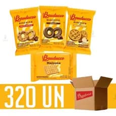 Kit 320 Biscoito Amanteigado + Maizena  Sache Bauducco Sabores