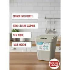 Lixeira Inteligente Automática 13L com Sensor Lixeira Automática Cozinha Banheiro Moderna Pratika Home