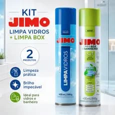 Kit JIMO Limpa Vidros Limpa BOX e BANHEIRO Spray 400ml