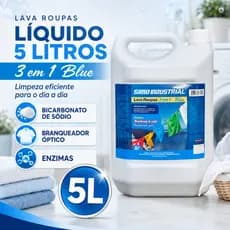 Sabão Liquido com Bicarbonato de Sódio Lavanderia Profissional Lava Roupas Cremoso 5 Litros