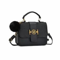 Bolsa Feminina Elegante Transversal com Alça de Mão Com Pompom H283