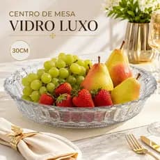 Centro De Mesa Vidro Luxo 30cm Fruteira Decorativa Mesa Posta Premium