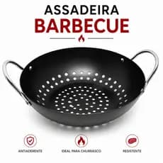 Assadeira Para Churrasqueira Antiaderente Grelha Barbecue Hamburguer Disco de Arado Carne Legumes