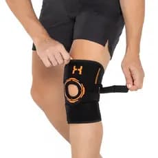 Joelheira de Compressão Ajustável Com Proteção Silicone Evitar Lesões Dores Treino Crossfit