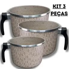 JOGO DE CANECAO , KIT E INDIVIDUAL FERVEDOR LEITEIRA TEFLON MMS, ANTIADERENTE 1/2/3 PEÇAS