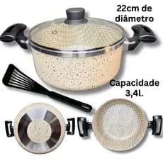 Caçarola/Panela 24cm/22 cm/20cm/18cm/16cm avulsas Antiaderente C/ Tampa de Vidro