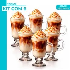 Jogo 3 ou 6 Peças Canecas Capuccino Nespresso Em Vidro Irish Coffee 130ml/230ml Chocolate  Café Nespres