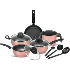 Jogo Panela Conjunto Kit 5 Peças Antiaderente Tampa Vidro Teflon