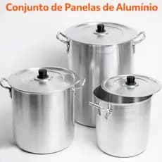 Kit 3 CALDEIRÃO Aluminio Reforçado Linha Hotel 7-15 Litros Profissional
