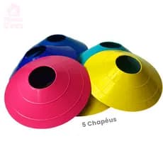 Kit 5 Cones Chapéus Chinês Para Diversos Tipos de Treinos Funcionais