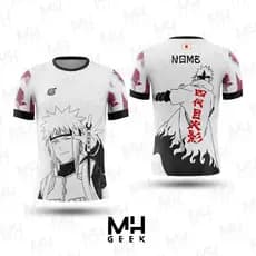 *PERSONALIZE* Camisa Camiseta Anime Minato Naruto Modelo Japão Nome Estampada Unisex Adulto Infantil