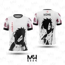 *PERSONALIZE* Camisa Camiseta Anime Madara Naruto Modelo Japão Nome Estampada Unisex Adulto Infantil
