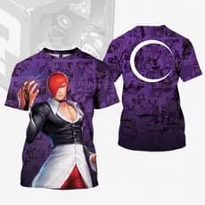 Camisa Camiseta Anime KoF The king of Fighter Yori Ryu Estampada Unisex Adulto Infantil