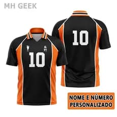 Camisa Camiseta Anime Haikyuu Kurasuno Preto Estampada Unisex Adulto Infantil