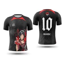 *PERSONALIZE*Camisa Camiseta Itachi Uchiha Preto Vermelho Anime Personalizada Unisex Adulto Infantil