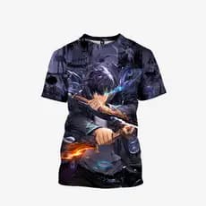 Camisa Camiseta Anime Solo Leveling Estampada Unisex Adulto Infantil
