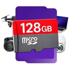 Cartão de memória 128Gb para câmeras WI-FI Drones Micro SD