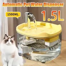 Bebedouro Automático para Gatos e Cães: Circulação de Água com Filtro de 1,5 Litro e Base Segura