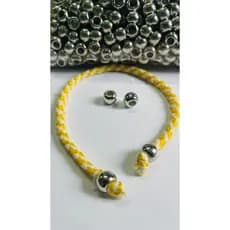Ponteira redonda 12mm para cordão, na cor prata, para macramê, acessórios de moda decoração...
