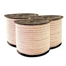 Cordão trançado 6mm na cor cru para macrame, punho de rede, roupas, decoracao de interiores, brindes e artesanato geral.