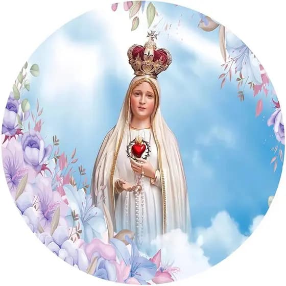 50 ADESIVOS REDONDO PERSONALIZADOS 5X5   Nossa Senhora de Fátima