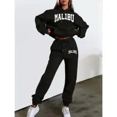 Conjunto De Moletom Feminino streetwear malibu tumblr Com Calça