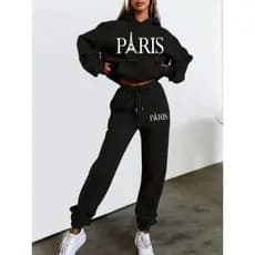 Conjunto De Moletom Feminino streetwear paris tumblr Com Calça Feminina PARIS