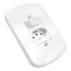 Interruptor 1 Tecla 16a +1 Tomada 10a Com Placa 4x2 Blanc Branco - Fame