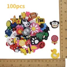 Kit 100 Pcs Pins Botons Aleatório Personagens De Desenhos Animados, Animais De Estimação E Flores Pronta Entrega