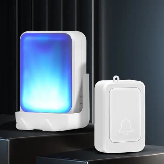 7 Cores Luz Flash Mutável Música Campainha Volume Ajustável Embutido 28 Sem Fio De Porta Lembrete De Para Surdos Pager D
