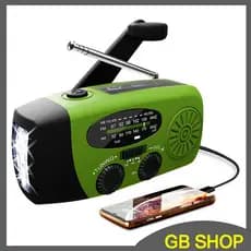 Rádio De Emergência Manivela Solar 1200mah Com Lanterna