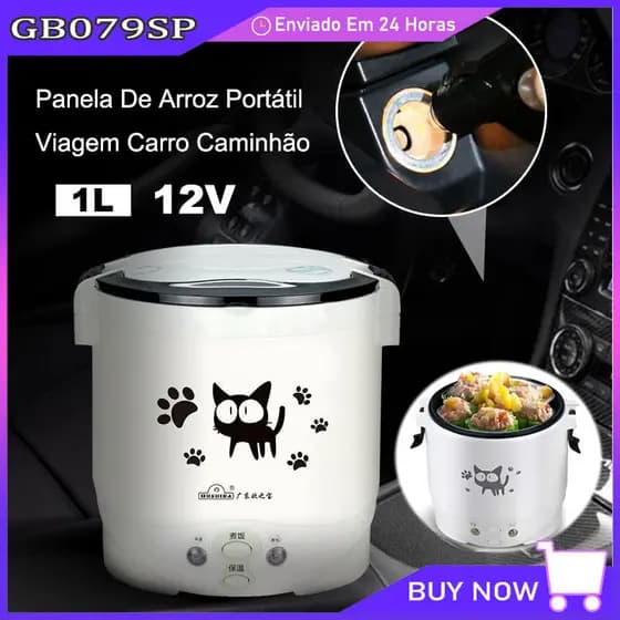 Panela De Arroz Portátil 12v P/ Viagem Carro Caminhão 1l