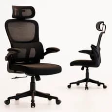 Cadeira de Escritório Ergonômica Apoio Lombar Giratória Executiva com Regulagem