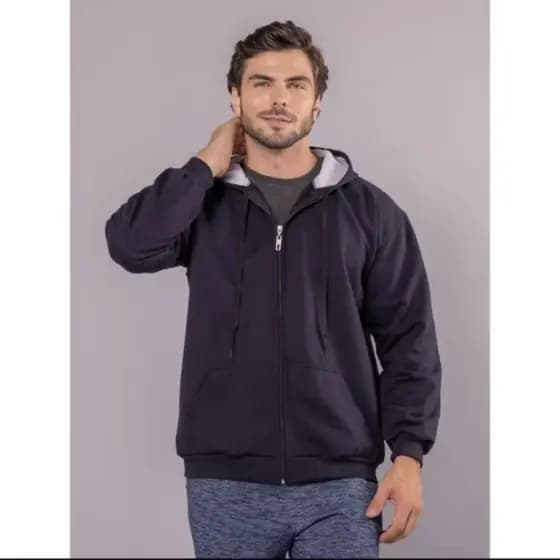 Blusa de Frio Moletom Masculino MALIBU  Com Capuz Zíper Bolsa Básica Unissex
