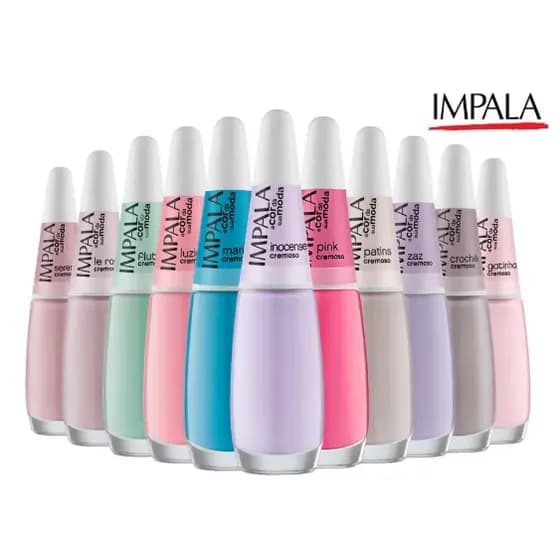 Kit Esmalte Impala Tons Pasteis e Nude Cremoso Esmaltes Atacado