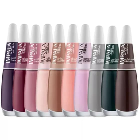 KIT ESMALTES IMPALA NOVA COLEÇÃO A COR DA SUA MODA 6 COMPLETA TENDENCIA