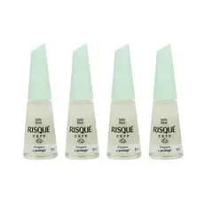 Kit 4 Esmaltes Risque Care Atacado Tratamento Seda Base 8ml