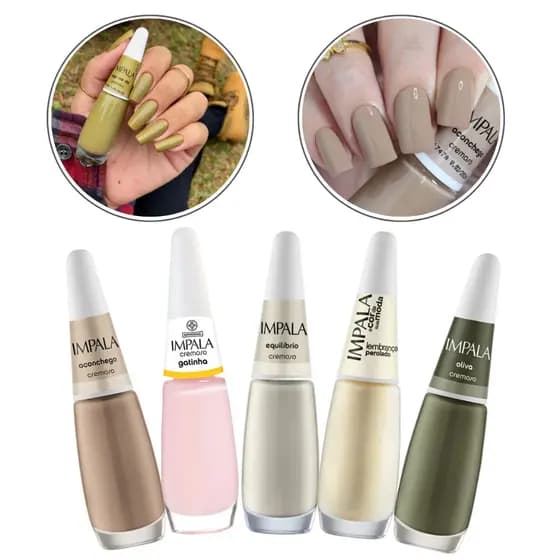 Kit Esmaltes Impala Cremosos Cores Da Sua Moda Mix Manicure Pedicure