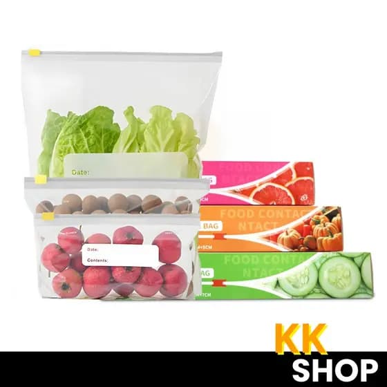 Saco Fecho Hermético Zip Lock Impermeável Para Conservação de Alimentos e Frutas