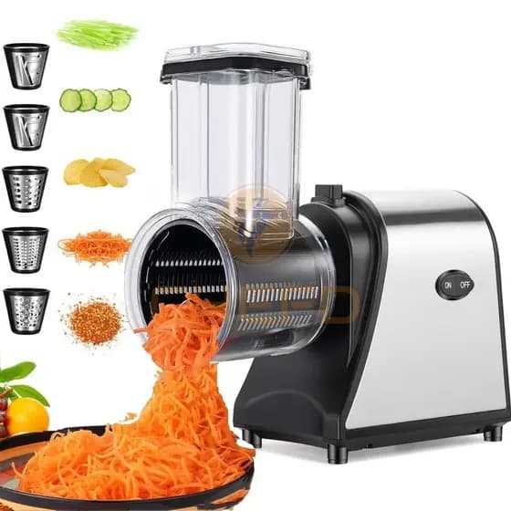 Ralador e Cortador Elétrico 1000W – Potência e Lâminas de Aço para Legumes e Queijos
