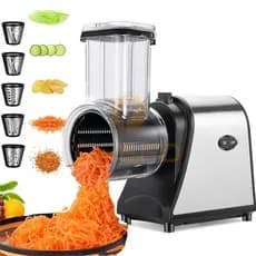 Ralador e Cortador Elétrico 1000W – Potência e Lâminas de Aço para Legumes e Queijos